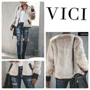 Vice faux fur and leather coat. Never worn in perfect condition. Size small